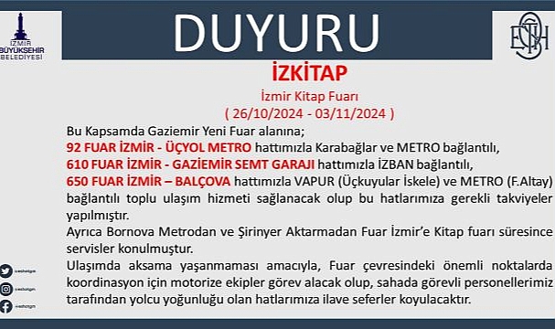 Kitap Fuarı’na ulaşımı kolaylaştıracak